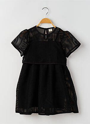 Robe mi-longue noir RORA pour fille