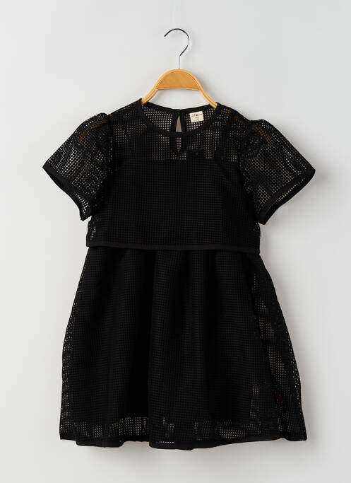 Robe mi-longue noir RORA pour fille