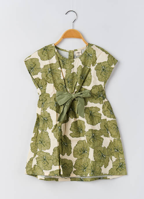 Robe mi-longue vert RORA pour fille