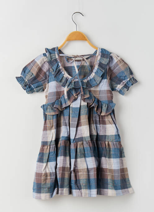 Robe mi-longue bleu RORA pour fille