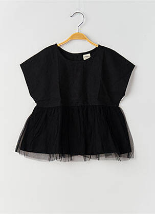 Blouse coupe évasée manches courtes noir RORA fille