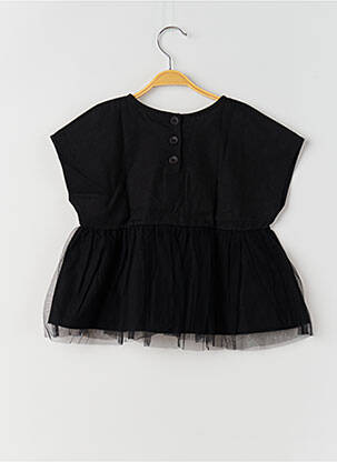 Blouse coupe évasée manches courtes noir RORA fille