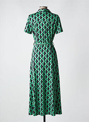 Robe longue manches courtes manches courtes vert BY SWAN femme