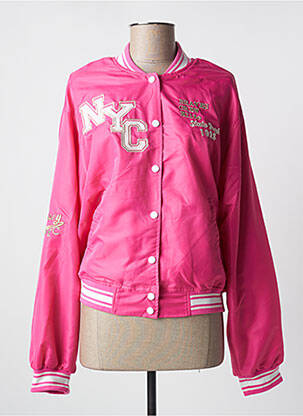 Blouson tissage imperméable rose JCL femme