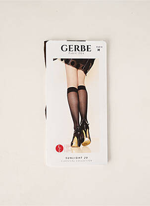 Chaussettes maille semi-opaque marron GERBE femme