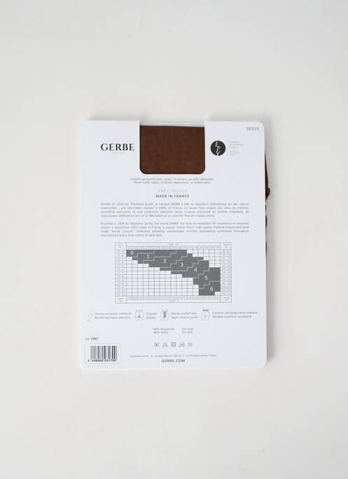 Collants marron GERBE pour femme