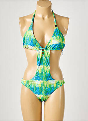 Maillot de bain 1 pièce imprimé fantaisie vert SALSA femme