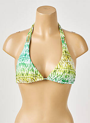 Haut de maillot de bain fermeture liens à nouer haut triangles vert SALSA femme