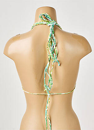 Haut de maillot de bain fermeture liens à nouer haut triangles vert SALSA femme