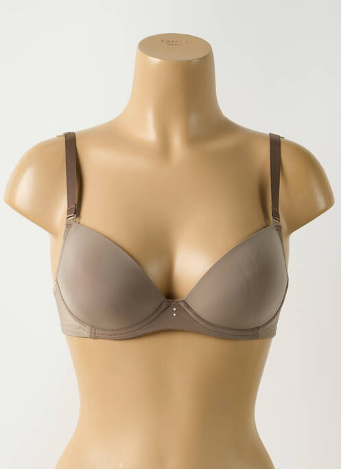 Soutien-gorge effet matière satinée haut soutien-gorge moulé marron WACOAL femme