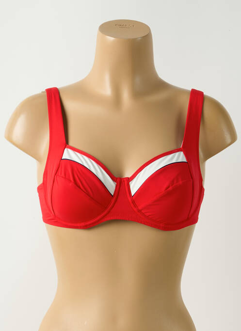 Haut de maillot de bain stretch haut soutien-gorge balconnet rouge HUIT & HUIT femme