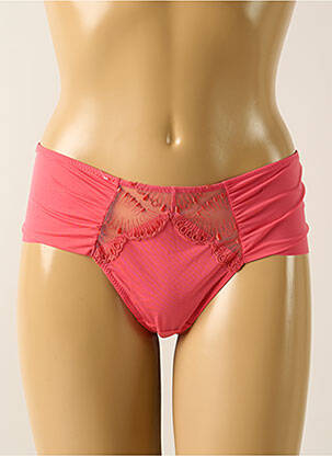 Tanga effet matière satinée rose LEJABY femme