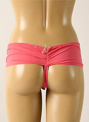 Tanga effet matière satinée rose LEJABY femme