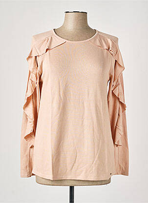 Top col rond manches longues rose SALSA femme