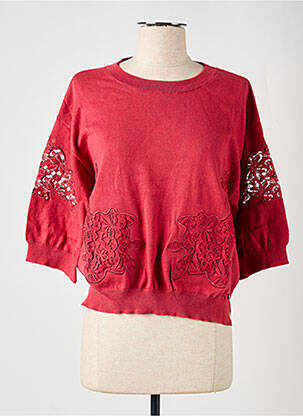 Pull resserrée sur le bas manches 3/4 rouge SALSA femme