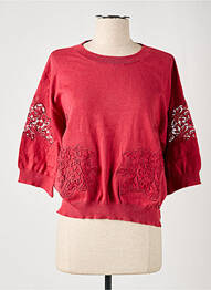 Pull resserrée sur le bas manches 3/4 rouge SALSA femme