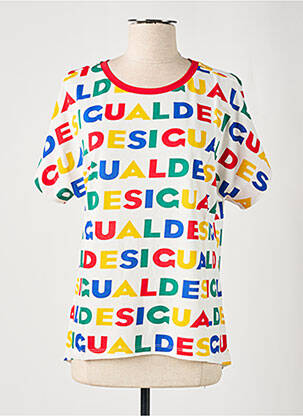 T-shirt imprimé fantaisie manches courtes blanc DESIGUAL femme
