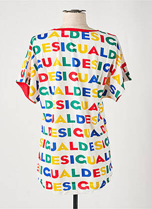 T-shirt imprimé fantaisie manches courtes blanc DESIGUAL femme