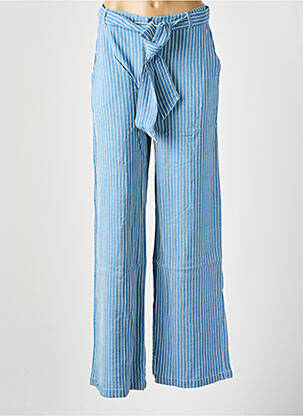 Pantalon droit fermeture zippée sous rabat boutonné taille normale bleu SALSA femme