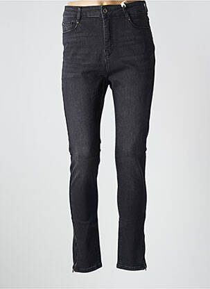 Jeans coupe slim stretch taille haute noir FRACOMINA femme