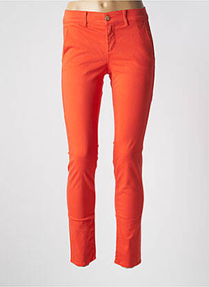 Pantalon chino taille basse taille basse orange HAPPY femme