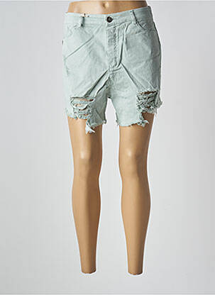 Short fermeture zippée sous rabat boutonné taille normale vert BANDITAS FROM MARSEILLE femme