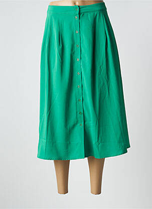 Jupe mi-longue taille à pinces vert MOLLY BRACKEN femme