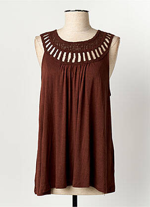Top stretch sans manche marron B.YOUNG femme