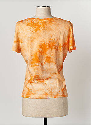 T-shirt sérigraphie avec strass manches courtes orange FRACOMINA femme