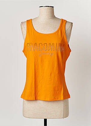 Top tissage jersey sans manche orange FRACOMINA femme