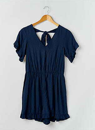 Combishort tissage popeline manches courtes bleu MOLLY BRACKEN femme