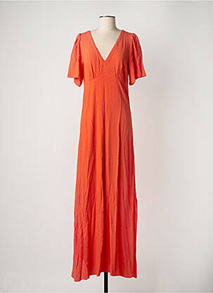 Robe longue manches courtes manches courtes orange LPB femme