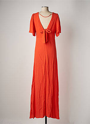 Robe longue manches courtes manches courtes orange LPB femme