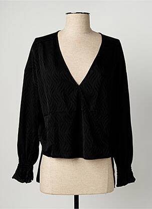 Blouse imprimé fantaisie manches longues noir LPB femme