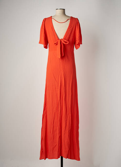 Robe longue manches courtes manches courtes orange LPB femme