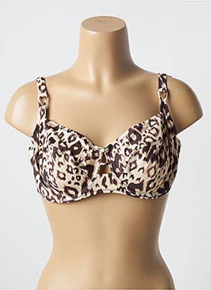 Haut de maillot de bain stretch haut soutien-gorge emboitant beige ANTIGEL femme