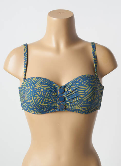Haut de maillot de bain bretelles élastiquées amovibles bleu SIMONE PERELE femme