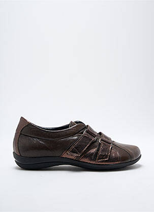 Chaussures de confort tissage satiné talon plat jusqu'à 3cm marron SAIMON femme