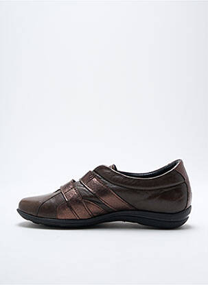 Chaussures de confort tissage satiné talon plat jusqu'à 3cm marron SAIMON femme