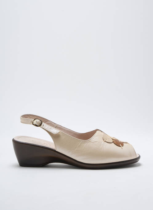 Sandales/Nu pieds beige CARLINE pour femme