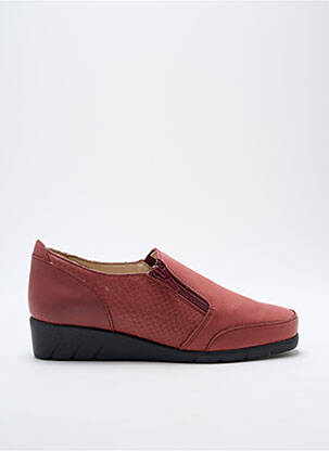 Chaussures de confort tissage satiné talon plat jusqu'à 3cm rouge LUXAT femme