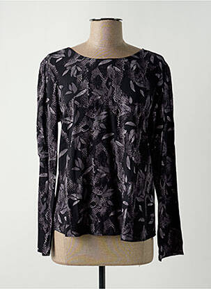 Blouse tissage popeline manches longues noir BROADWAY femme