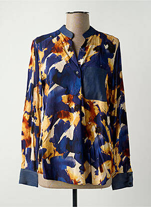 Blouse imprimé fantaisie manches longues bleu DESIGUAL femme