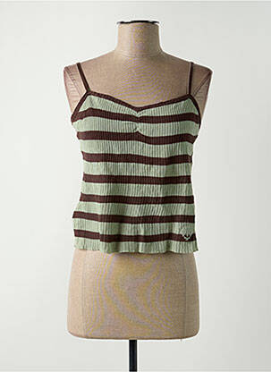 Pull coupe cintrée fines bretelles vert DDP femme