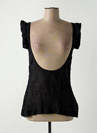 Pull coupe cintrée manches courtes noir DDP femme