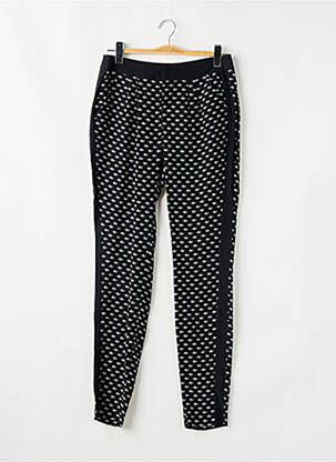 Pantalon chino broderie galons latéraux taille basse noir MEXX femme