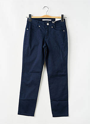 Pantalon slim tissage popeline taille haute bleu STREET ONE femme