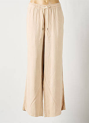 Pantalon large tissage popeline taille normale beige GARCIA femme