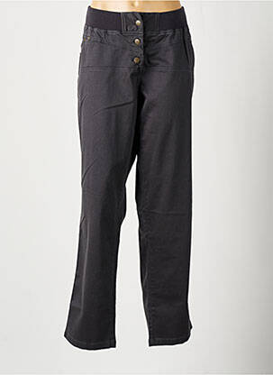 Pantalon droit tissage popeline taille normale gris LUCCHINI femme