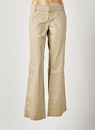 Pantalon flare fermeture zippée sous rabat avec crochet taille basse beige MEXX femme